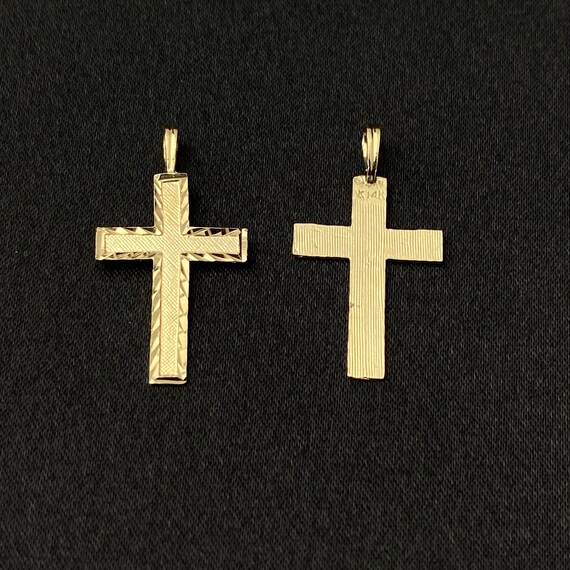 14K Gelbgold & Weißgold Poliert Gegossen Kruzifix Kreuz Religiös