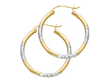 Paradise Jewelers 14K Yellow Gold Flower Square Hoop Earrings Paradise Jewelers 14K Yellow Gold Flower Square Hoop Earrings