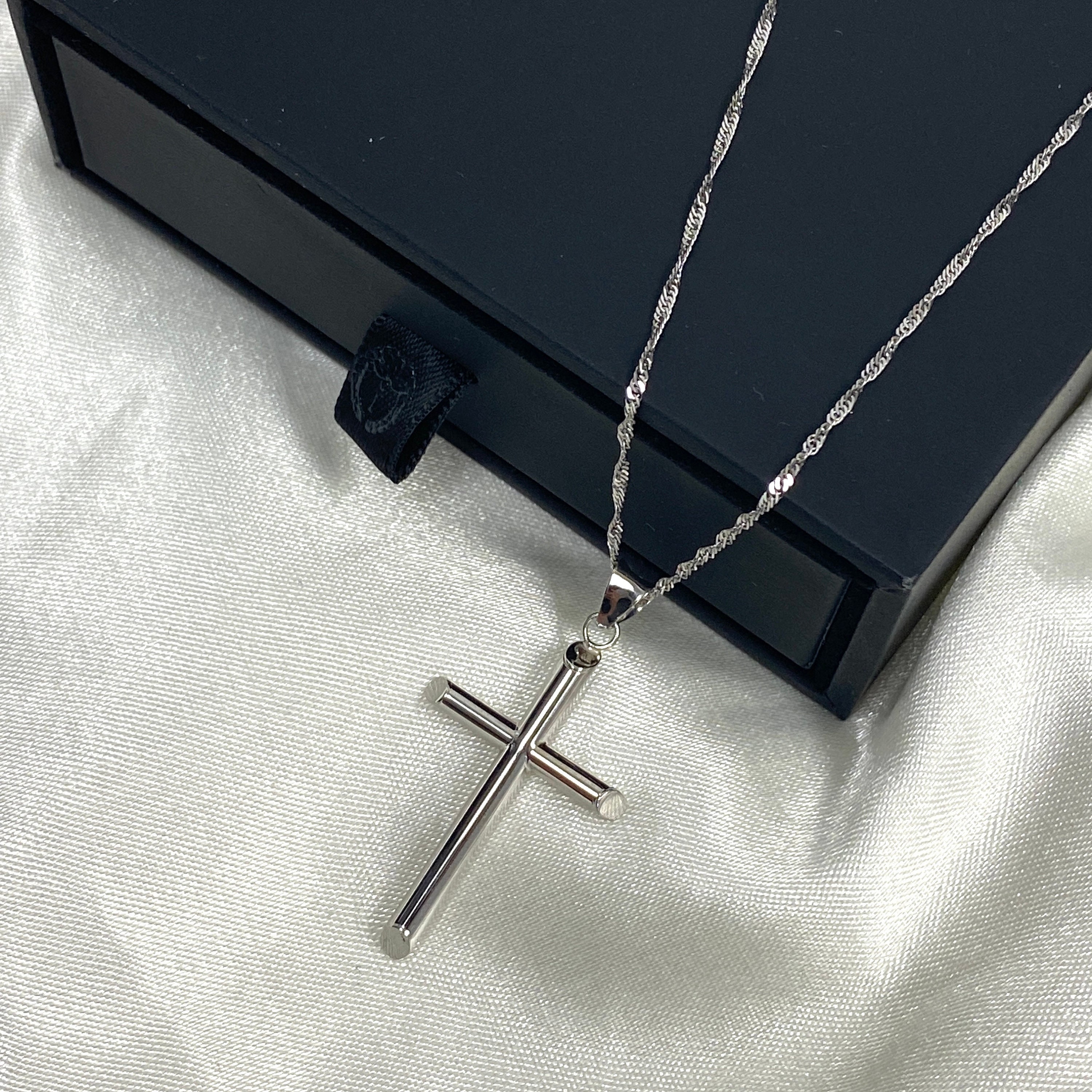 アクセサリー Holy Grave Platin Silver Cross Pendant Platinum Cross Pendants - Etsy