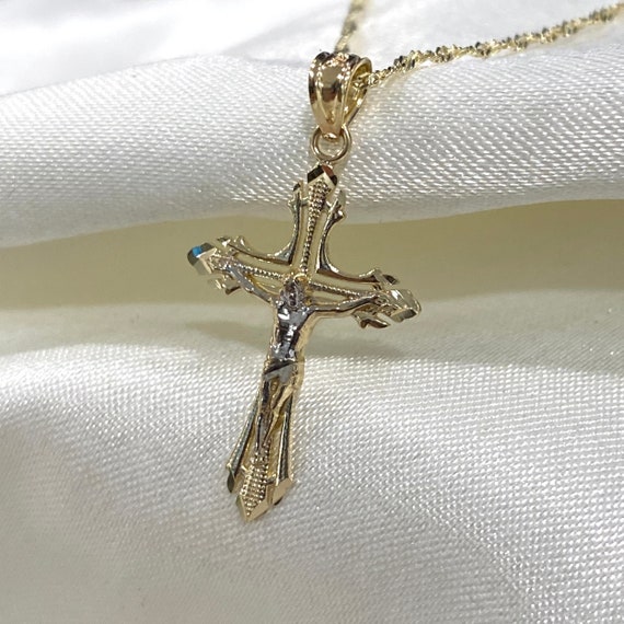 COOLSTEELANDBEYOND Oro Gesù Cristo Crocifisso Croce Rombo Collana - Foto 4