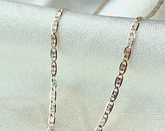 Collar Valentino de oro tricolor auténtico de 14 quilates de 1,5 mm con cierre de reasa, para mujer/hombre, cadena de oro blanco rosa amarillo de 14 quilates.
