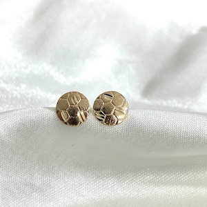 14K Yellow Gold Soccer Ball Stud Earrings,Sports Soccer Ball Earrings, Perfect Studs Gift for her/him/boys/girls