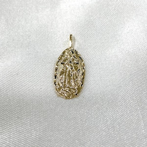 Echte 14K geelgouden guadalupe-hanger, echte geelgouden dame van Guadalupe-hanger, religieuze hanger, Maagd Maria-bedelhanger