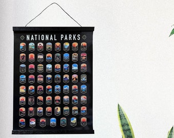 National Park Scratch Off Poster (flawed-discount) -  National Park Checklist - National Park Gift - National Park Sign - National Park Art
