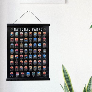 National Park Scratch Off Poster (flawed-discount) -  National Park Checklist - National Park Gift - National Park Sign - National Park Art