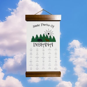 Indiana State Park Checklist - Indiana State Park Map - Indiana State Park Map - Indiana Bucket List - Indiana Bucket List Poster Hike Gift