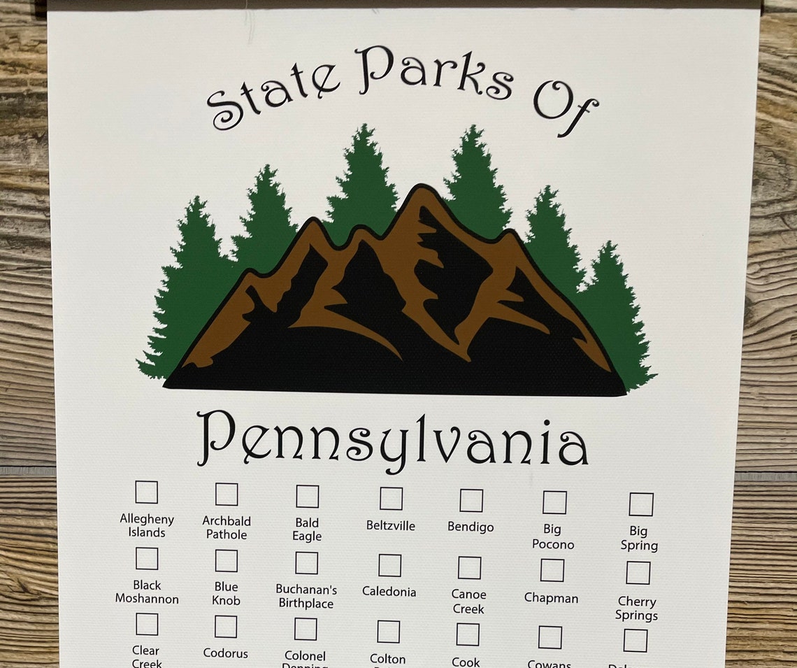 Pennsylvania State Park Checklist PA Explore Prints Camper Etsy