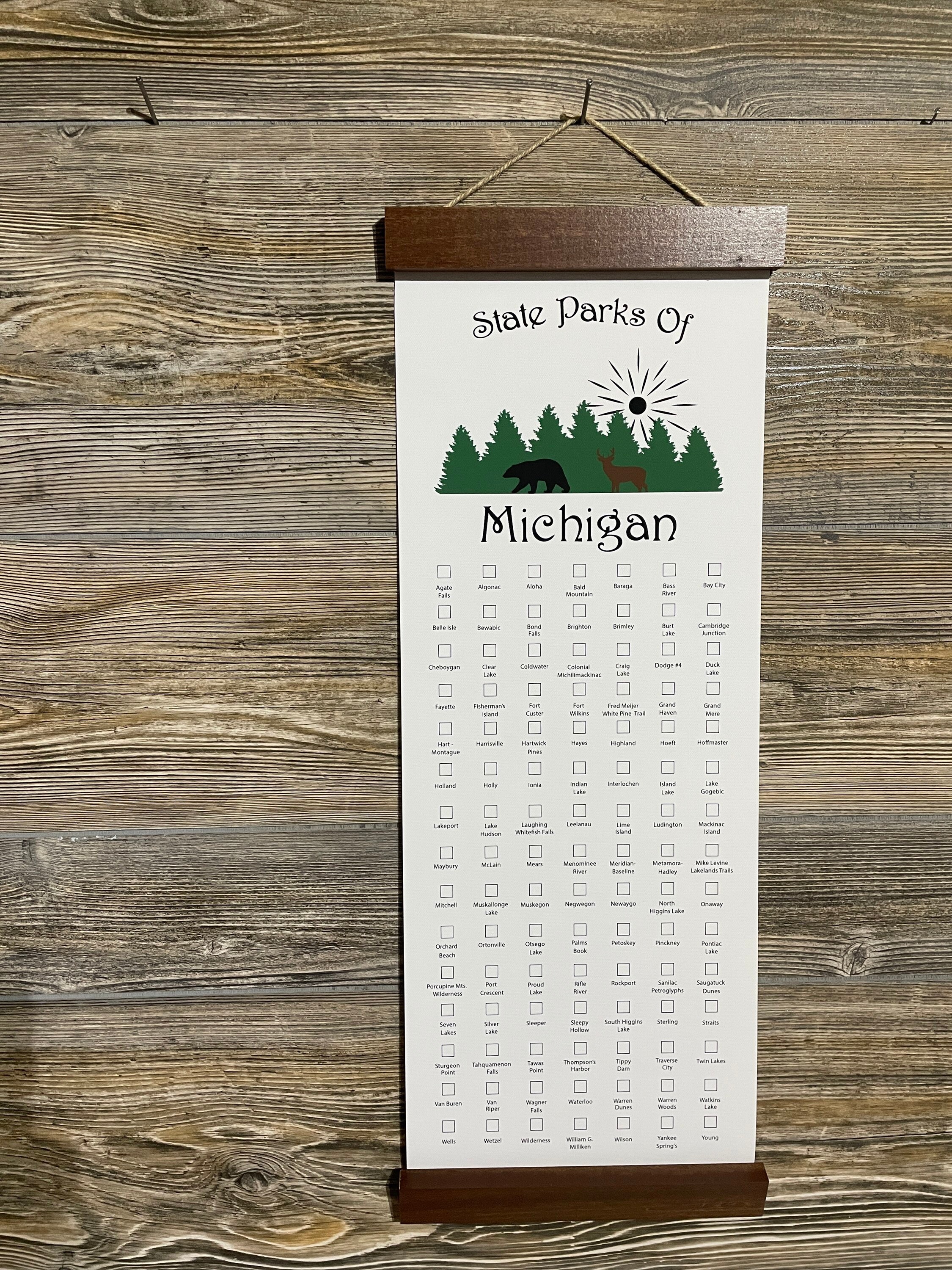 Michigan State Park Checklist MI Explore Prints Camper | Etsy