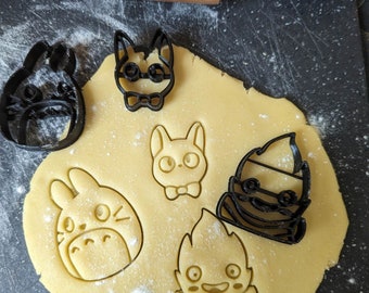 Cortadores de galletas Studio Ghibli: crea pasteles adorables, perfectos para galletas y decoraciones, sorpresa para los fanáticos del anime.