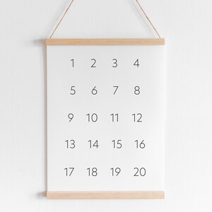 Numbers Printable Wall Art - Digital Download, Numbers Nursery Art Print, Numbers 1-20 Poster, Kids Room Wall Art, Educational Print