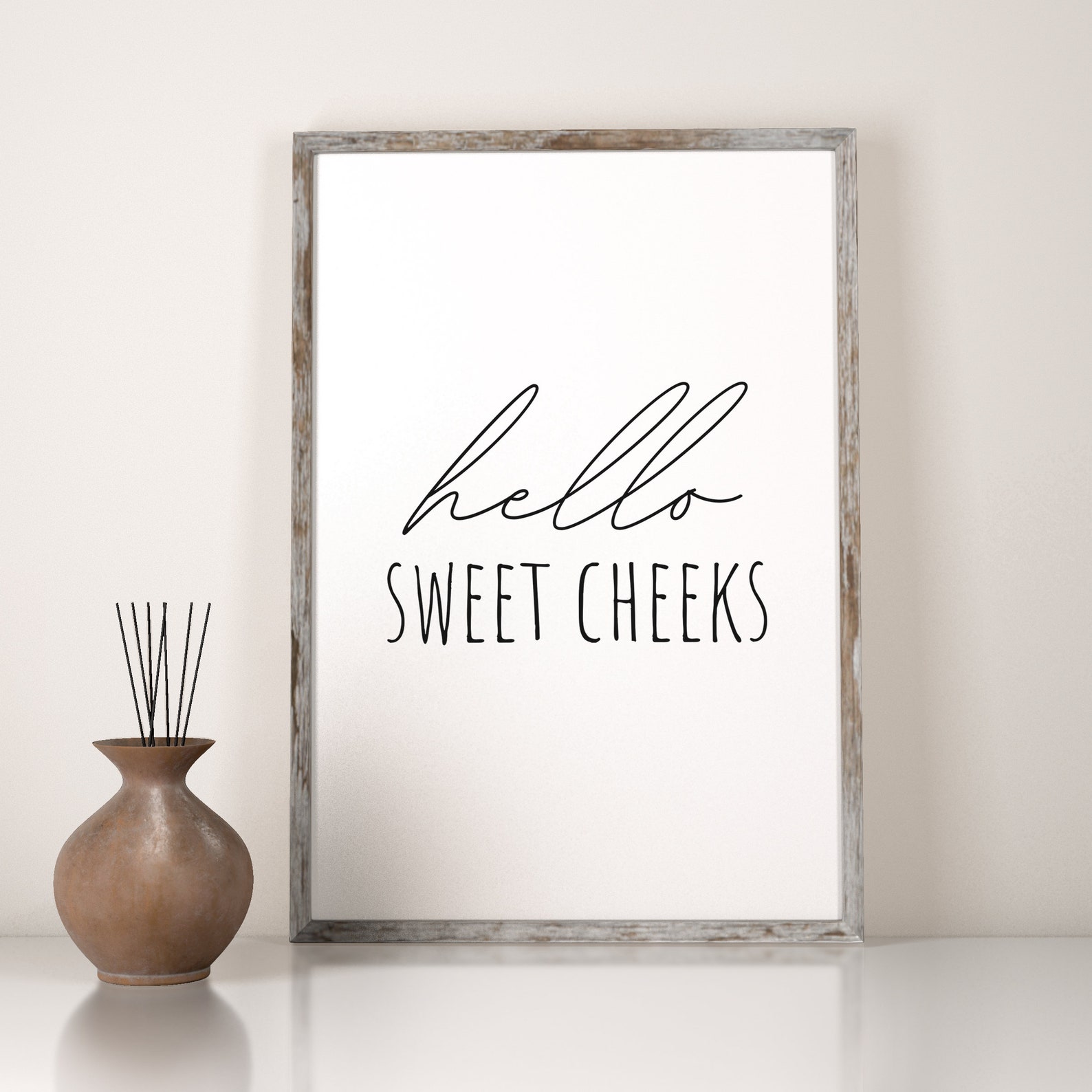 Hello Sweet Cheeks Printable Wall Art Digital Download Etsy