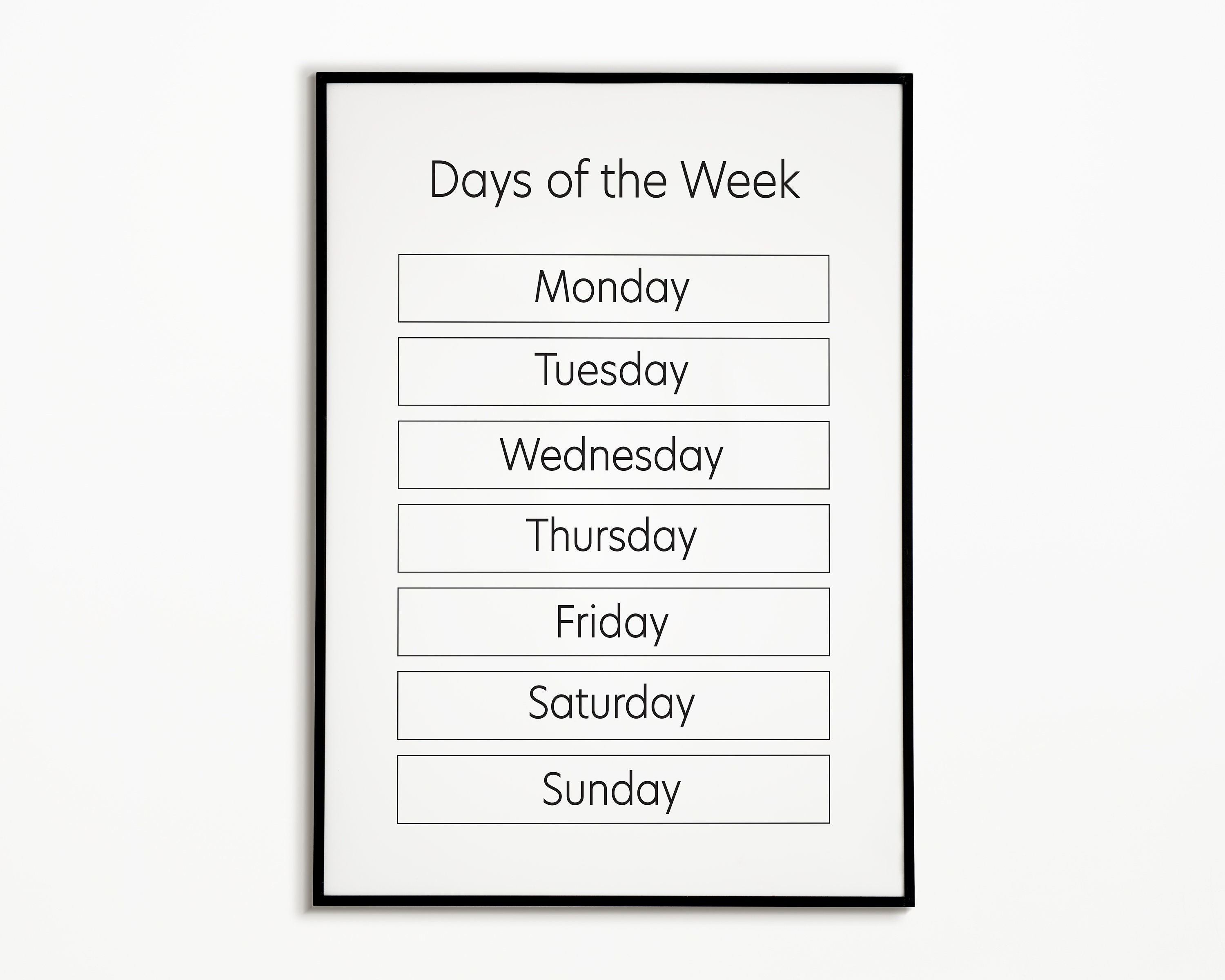 Days of the Week Printable Wall Art - Digital Download, Days of Week ...