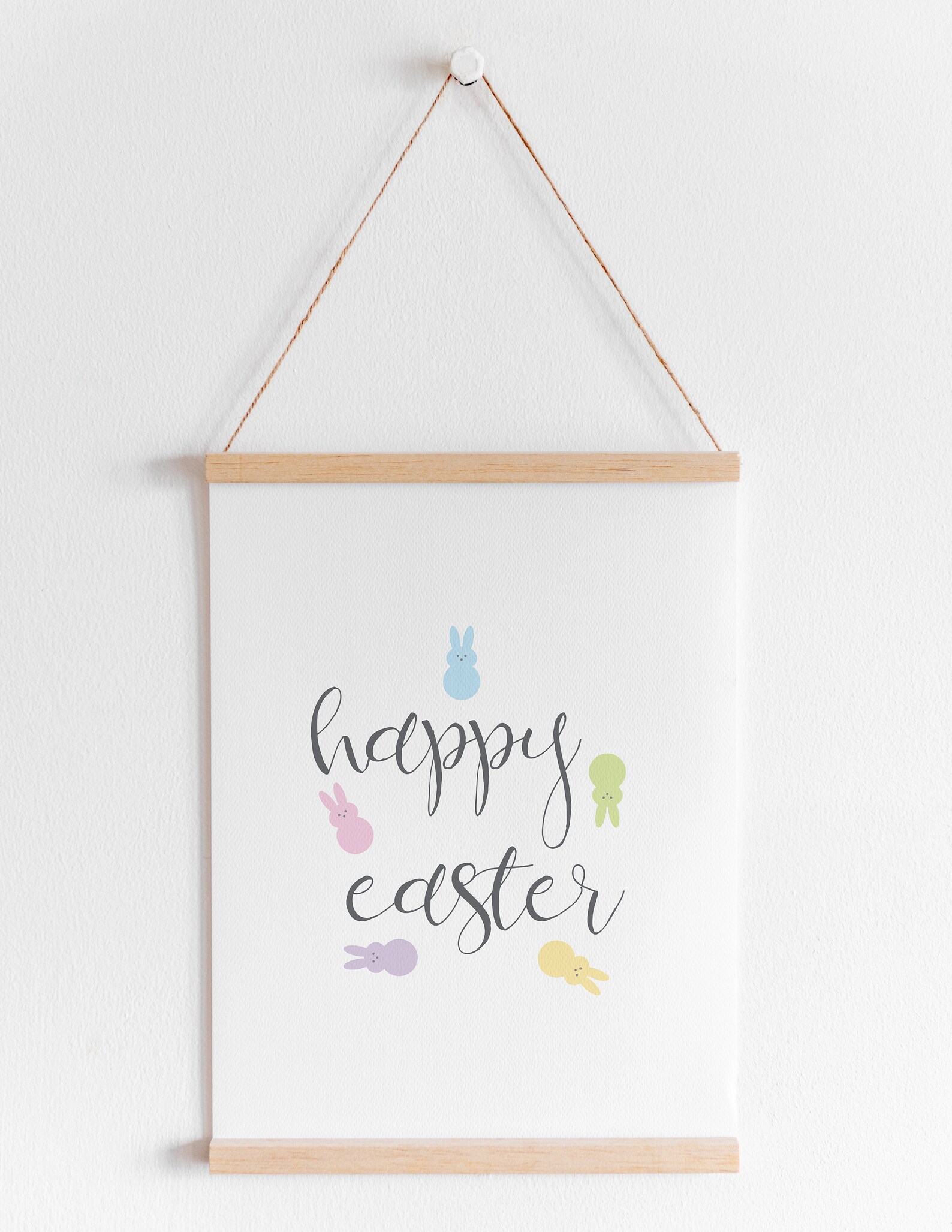 Happy Easter Printable Wall Art Set of 2 Easter Print, Pastel Easter