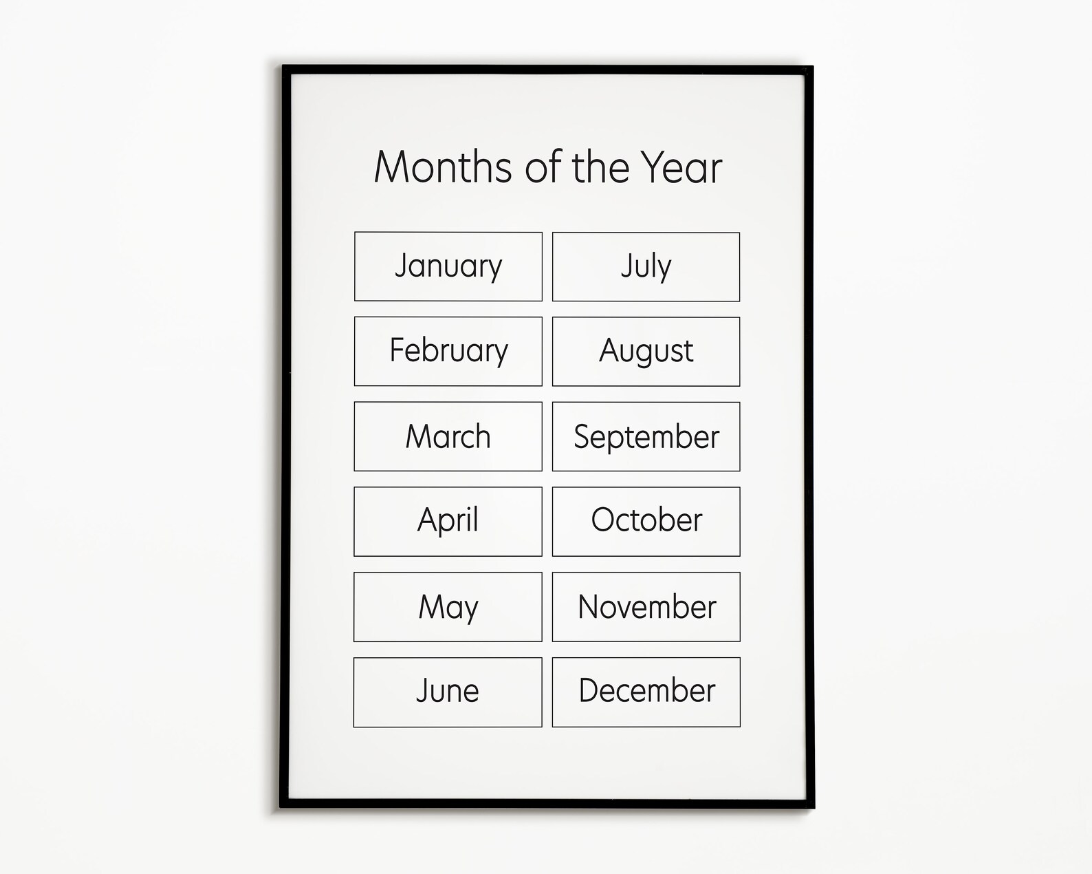 Months of the Year Printable Wall Art - Digital Download, Months of ...