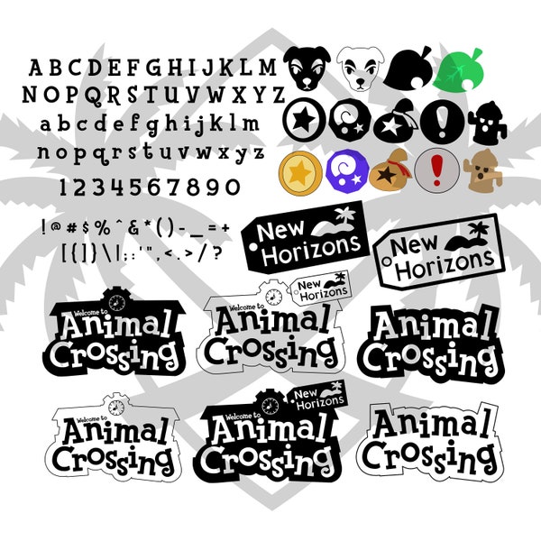 Animal Crossing SVG Bundle Pack -  Animal Crossing svg Logos Alphabet Symbols - Animal Crossing Svg Cut Files - Animal Crossing New Horizons
