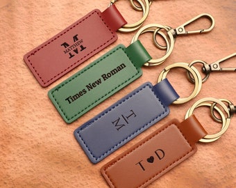 Custom Leather Key Chain, Personalised Text Leather Keyring, Ride Safe Keychain, Leather Keychain for Car Key, Best Gift, Mens Gift