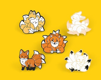 Nine Tailed Fox pins label pin Birthday gift for her anime positive pins for jeans