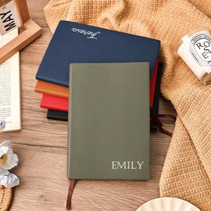 Benutzerdefiniertes Namensnotizbuch, personalisiertes Lederjournal, Kunstlederjournal, Geschenk zum Tag des Lehrers, benutzerdefiniertes Textjournal, Startergeschenk für ein neues Begriff