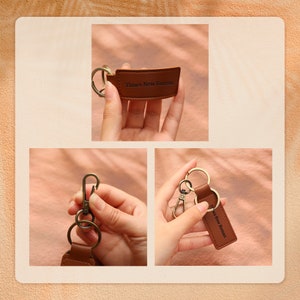 Custom Leather Key Chain, Personalised Text Leather Keyring, Ride Safe ...