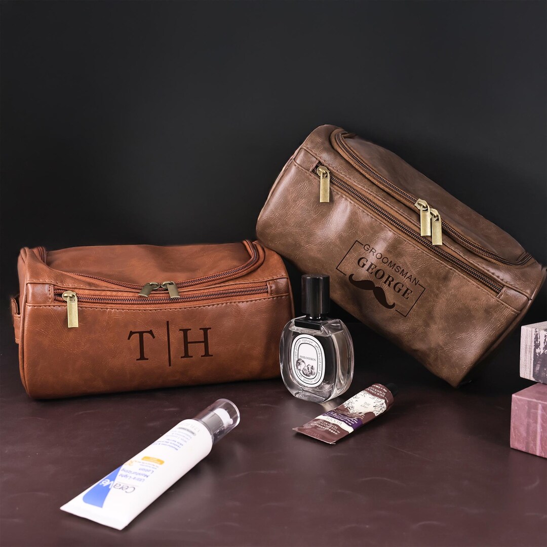 Personalized Mens Toiletry Bag,dopp Kits, Anniversary Gift for Man, Custom Mens Shave Bag ...