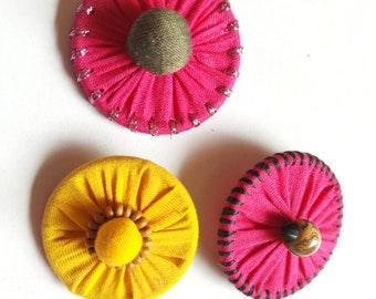 saree brooch colurs yellow,black, and rose / office wears and wedding wears