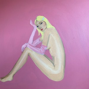 Pink Gloves original artwork