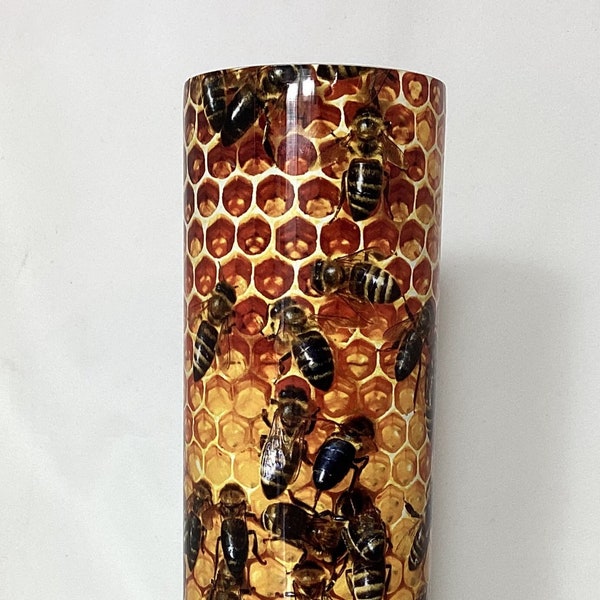 30oz Sublimated Custom Tumbler -Honey Bee Hive Design