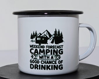 Weekend forecast-12oz 2 tone enamel camping style mug