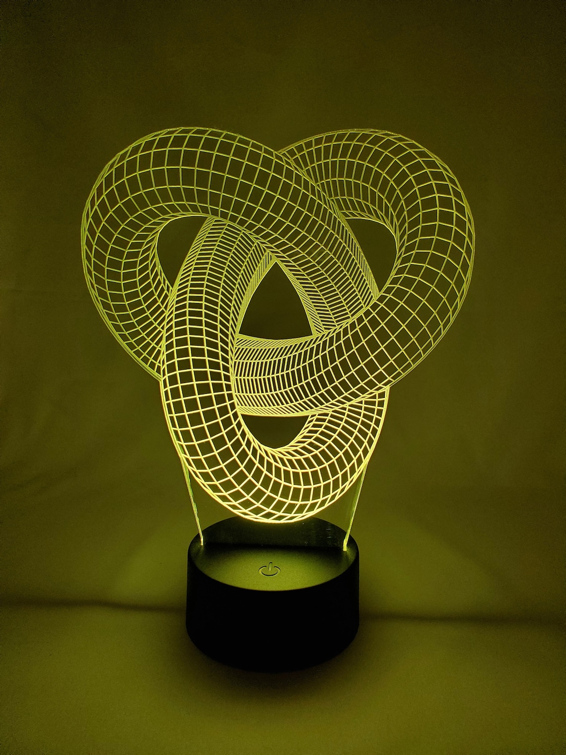 3D Torus Knot Laser Engraved Acrylic Night Light LED Lamp With Remote