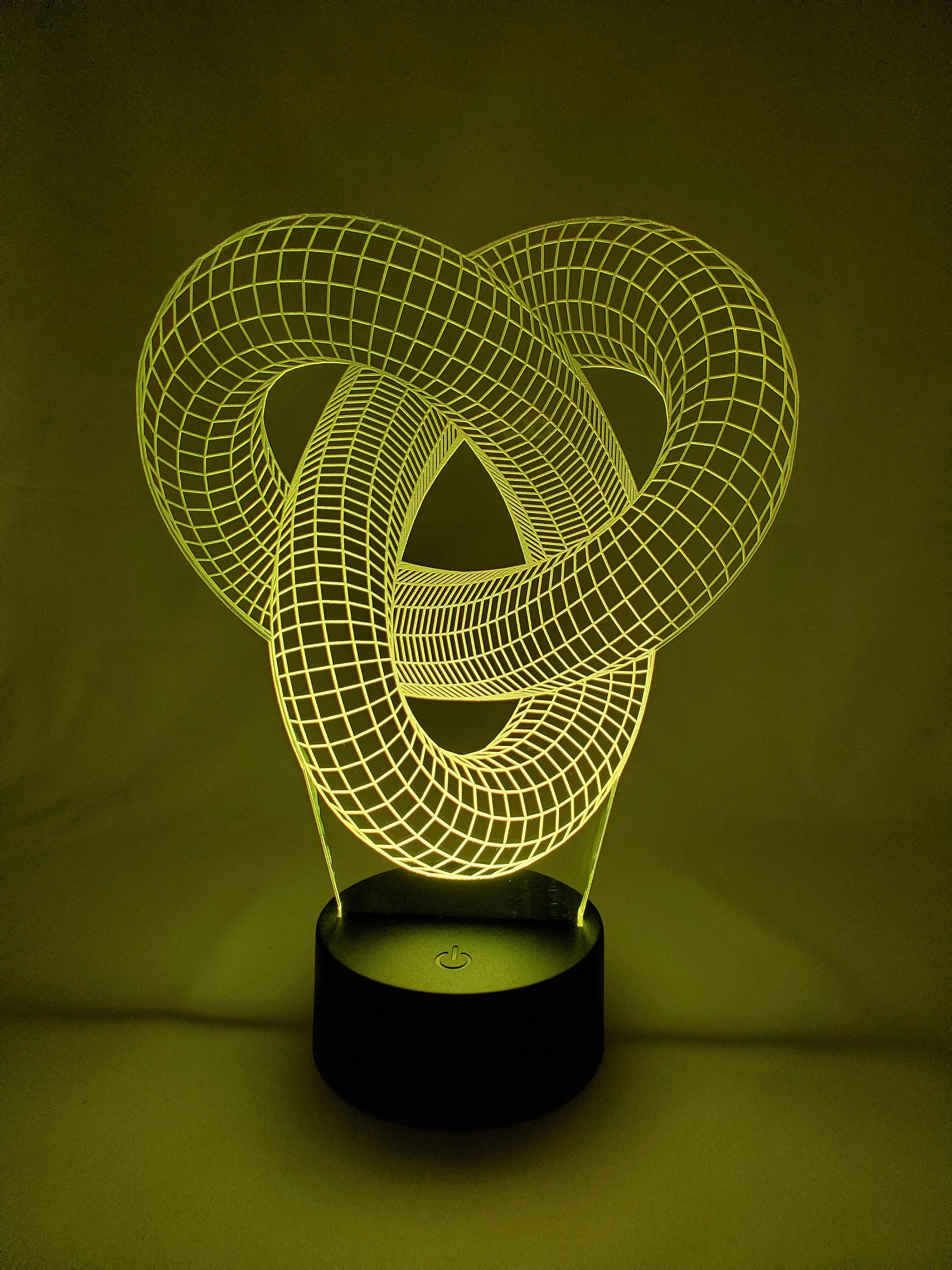 3D Torus Knot Laser Engraved Acrylic Night Light LED Lamp With Remote