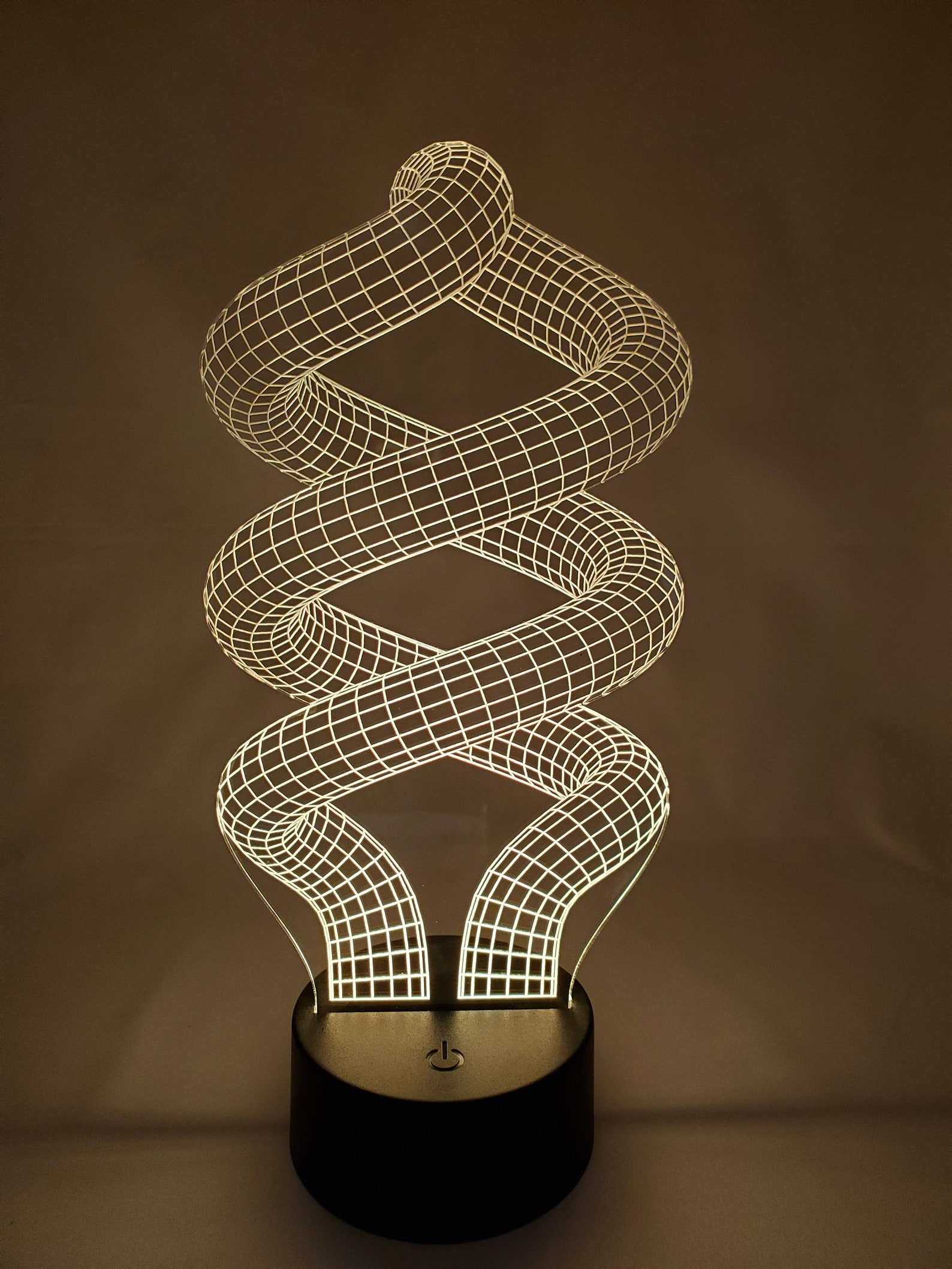 3D Spiral Lamp Laser Engraved Acrylic Night Light LED Lamp. Etsy UK