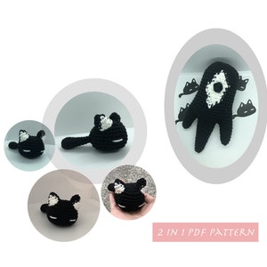 Mewo and Something Crochet Pattern | Mewo Crochet Pattern | Halloween Crochet Pattern | Ghost Crochet Pattern | Omori Crochet Pattern