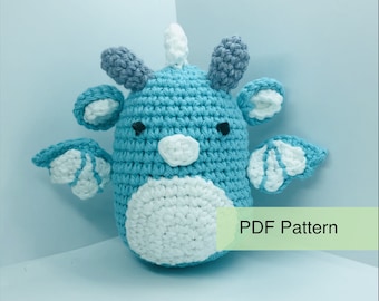 Dragon Crochet Pattern | Dragon Amigurumi | Squishmallow Crochet Pattern | Dragon with Wings Crochet | Dragon Pattern