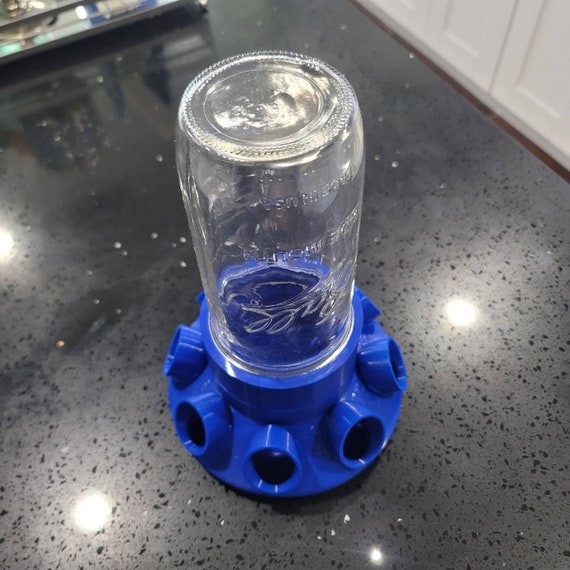 Quail Feeder with Feed Saver Ports| Wide Mouth Mason Jar Compatible | Jar Not Included. This is for base only | 3D Printed |Corturnix Quail