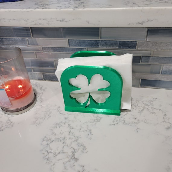 Stylish 4 Leaf Clover Napkin Holder . Eye catching. 3D Printed. Perfect for St. Patrick's Day