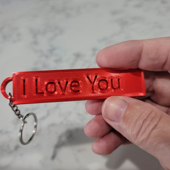 3D Printed I Love You Keychain. Keychain expresses your Love for Your Special One. Perfect gift for that special someone you love.