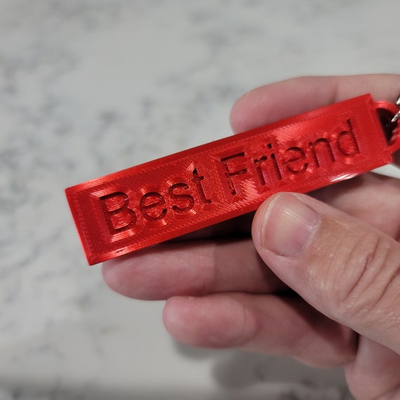 Best Friend Keychain. Perfect gift to show love to your best friend. Put their name on one side and the other side says Best Friend.