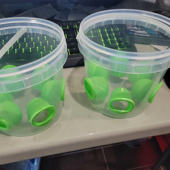 1 Gallon Quail Feeder Tub with Feed Saver Ports | Ports are 3D Printed | Made in USA