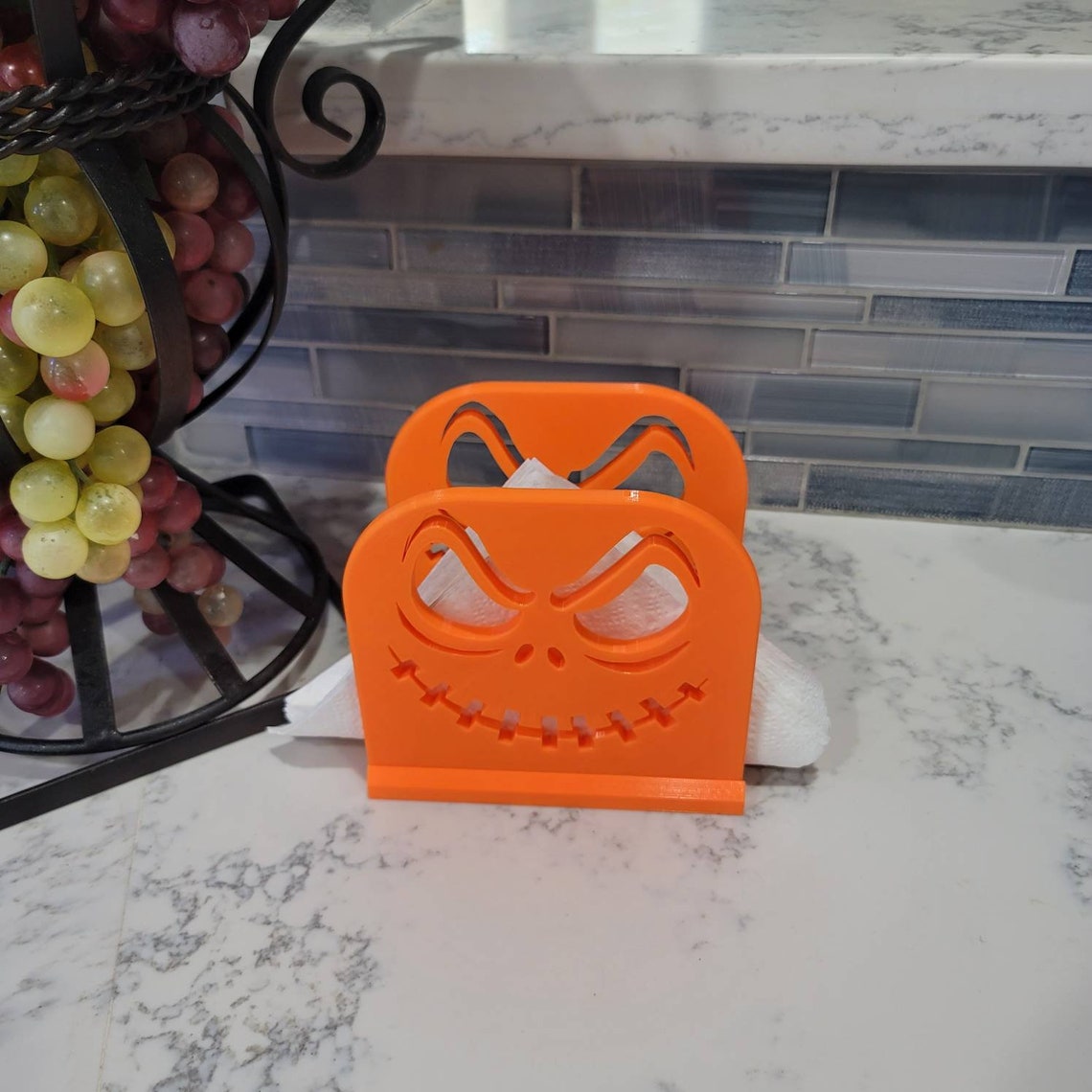 Halloween Pumpkin Napkin Holder 3D Printed Fun Scary Etsy