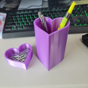 Pen Holder | Vanity Cup | Makeup Brush Holder.  Multi-Use Heart Shape Cup.