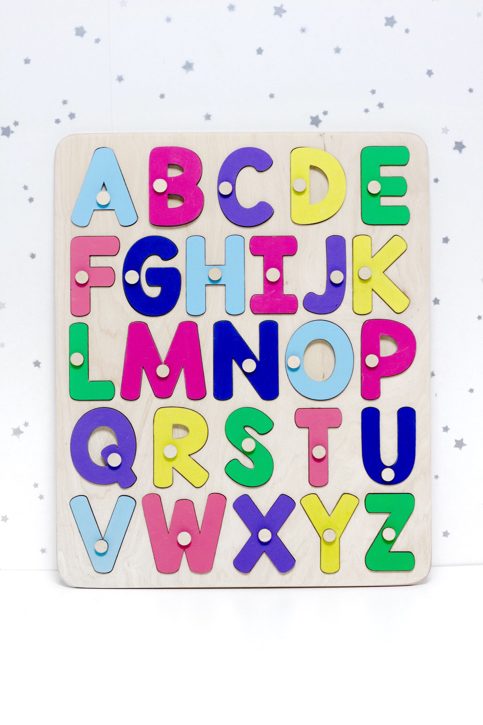 Wooden Alphabet ABC Puzzle Baby Sensory Busy Board Early | Etsy