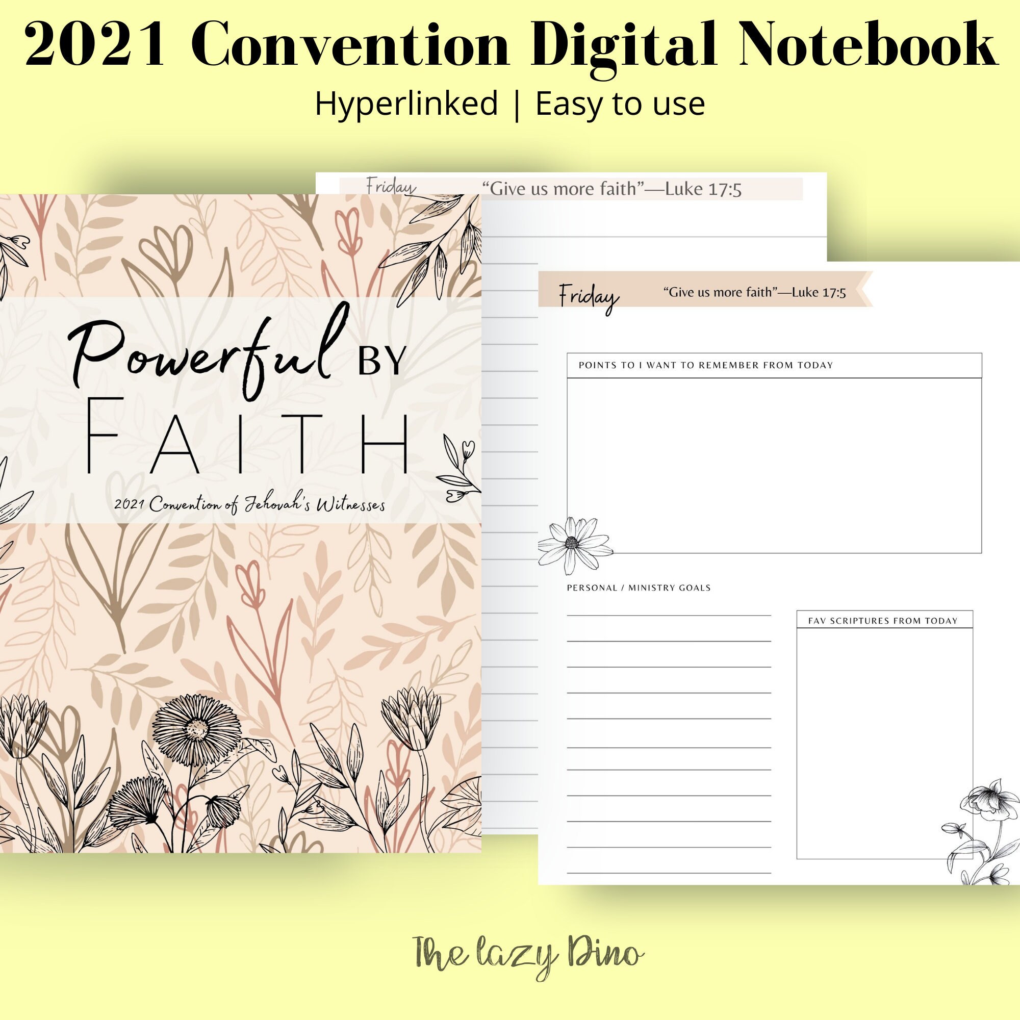 JW 2021 Convention Digital Notebook | Powerful By Faith! | Digital No…