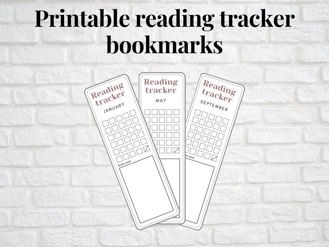 Printable reading tracker bookmark / printable bookmark / book Etsy