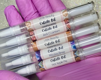 Halloween Autumn Cuticle Oils - Pumpkin Pie - Witches Brew - Vanilla Latte - Hot Apple Pie - Jack O Lantern - Vegan and Cruelty Free