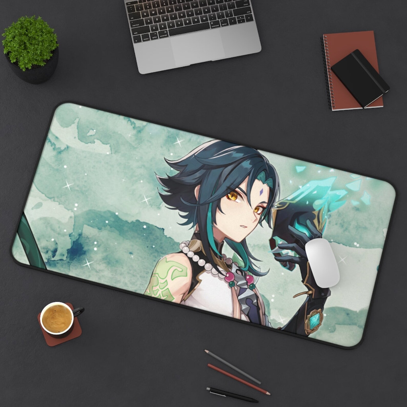 Genshin Impact Large Desk Mat Genshin Impact Xiao Desk Mat Etsy Ireland