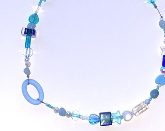 Handmade Blue Beaded Necklace