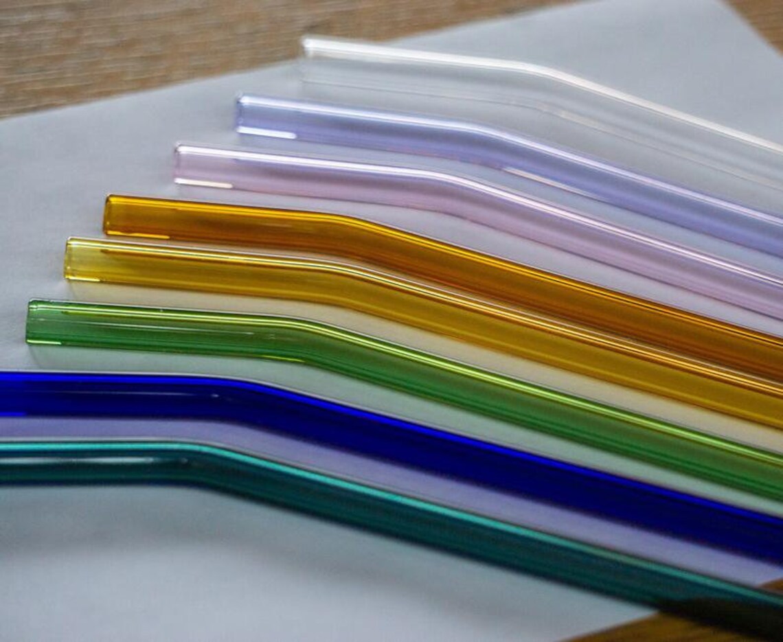 Juego De 6 Pajitas De Metal Reutilizables De Acero Inoxidable Con Cubierta De Codos Con Puntas Flexibles De Silicona Pajitas De Metal