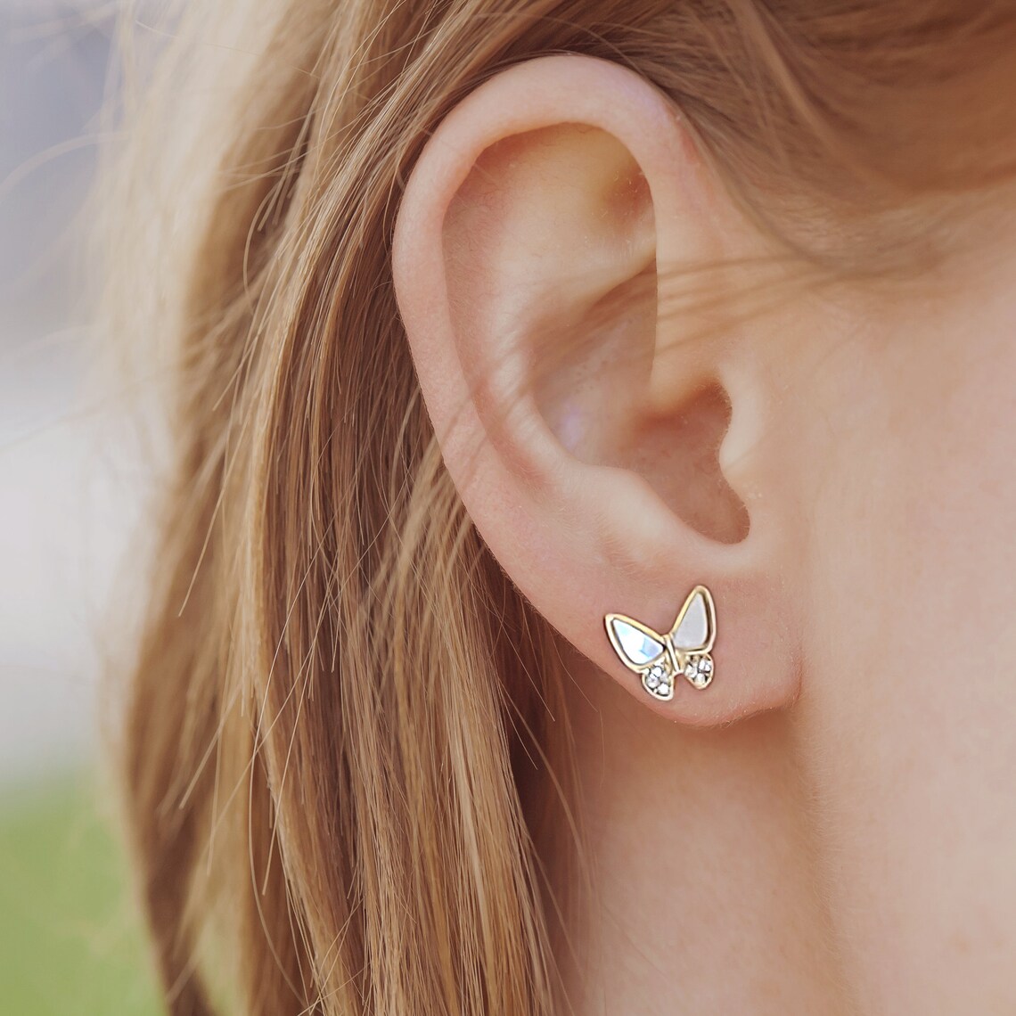 Glitzernde Schmetterlings-Ohrringe