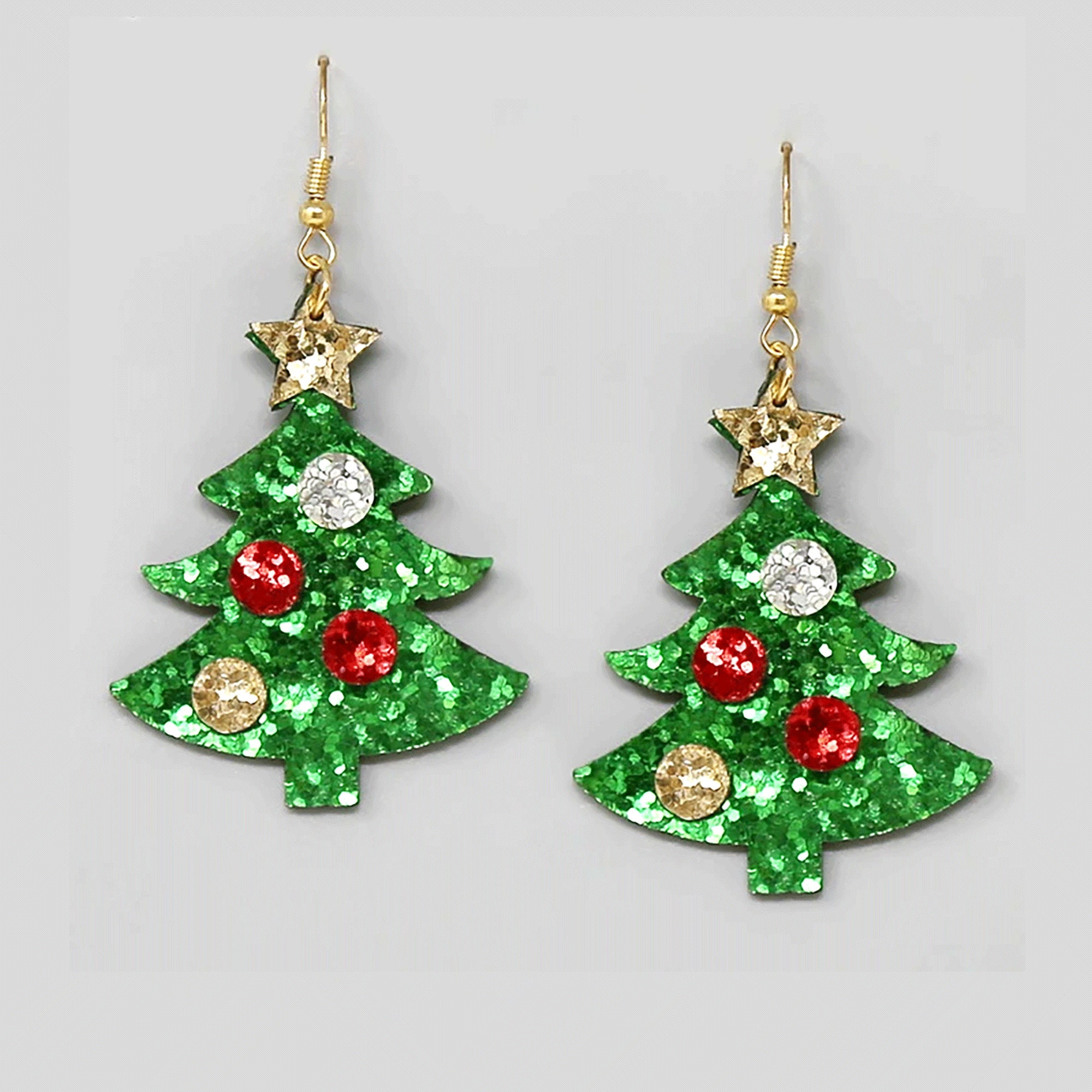 Christmas Tree Glitter Earrings Tree Earrings Christmas Etsy UK