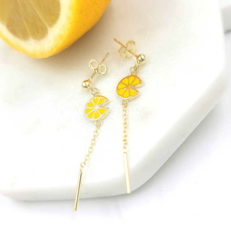 Real 925 Sterling Silver Cut Out Lemon Slice Stud Earrings Fruit Summer Food Real 925 Sterling Silver Cut Out Lemon Slice Stud Earrings Fruit Summer Food